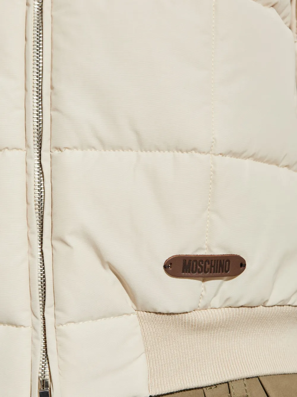 Moschino quilted bomber jacket Beige