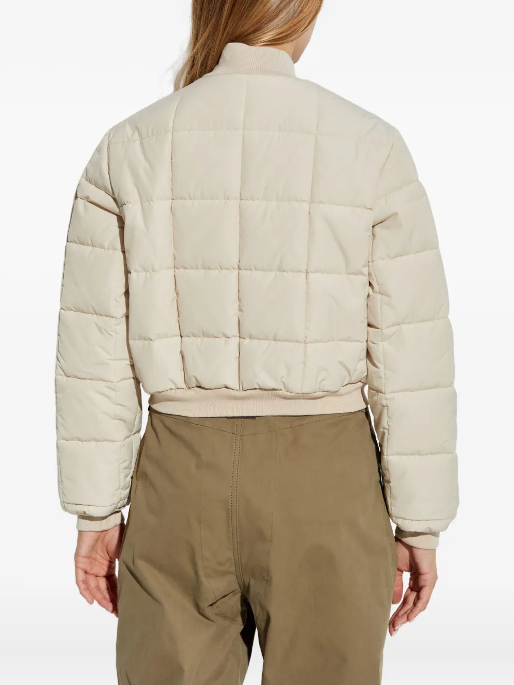 Moschino quilted bomber jacket Beige