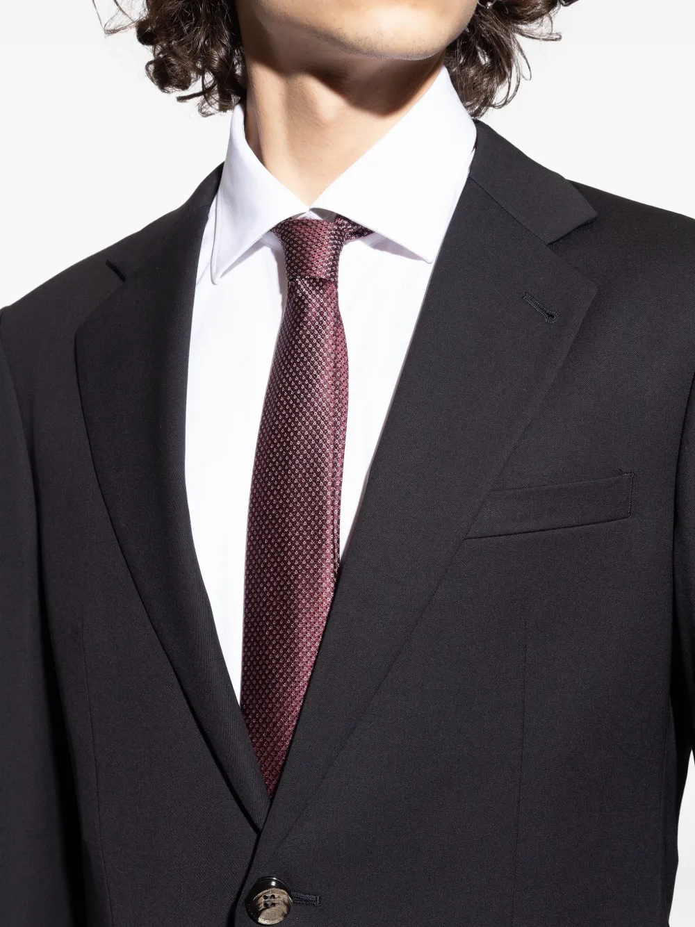 Giorgio Armani silk tie Rood