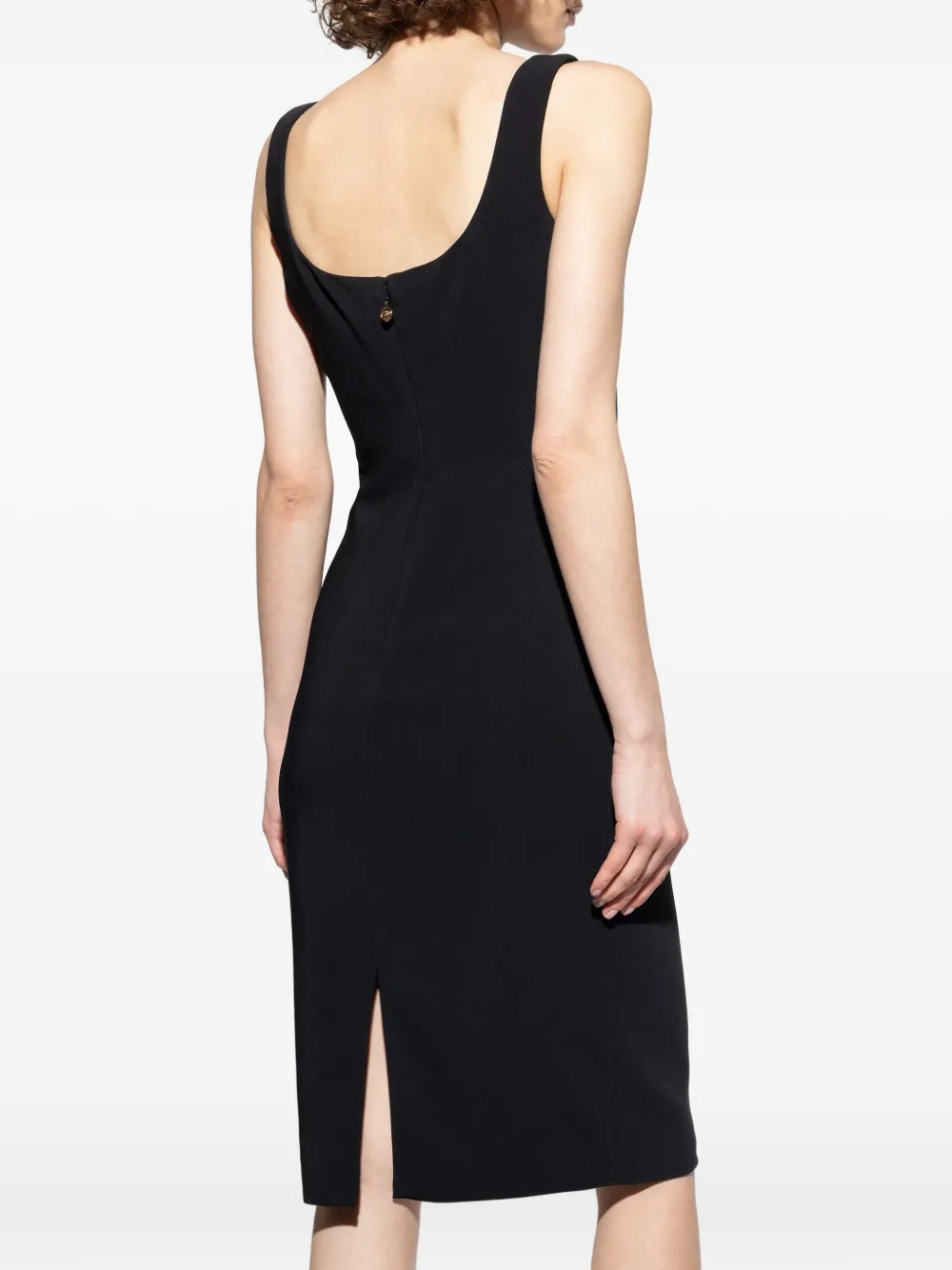 Versace sweetheart-neckline midi dress Zwart
