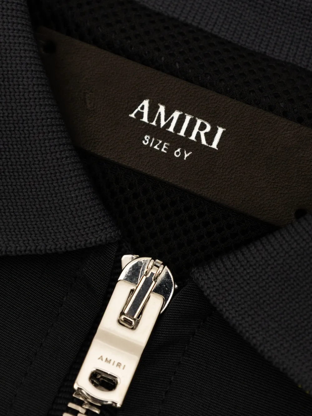 AMIRI KIDS tiger-embroidered zip-up jacket Blauw