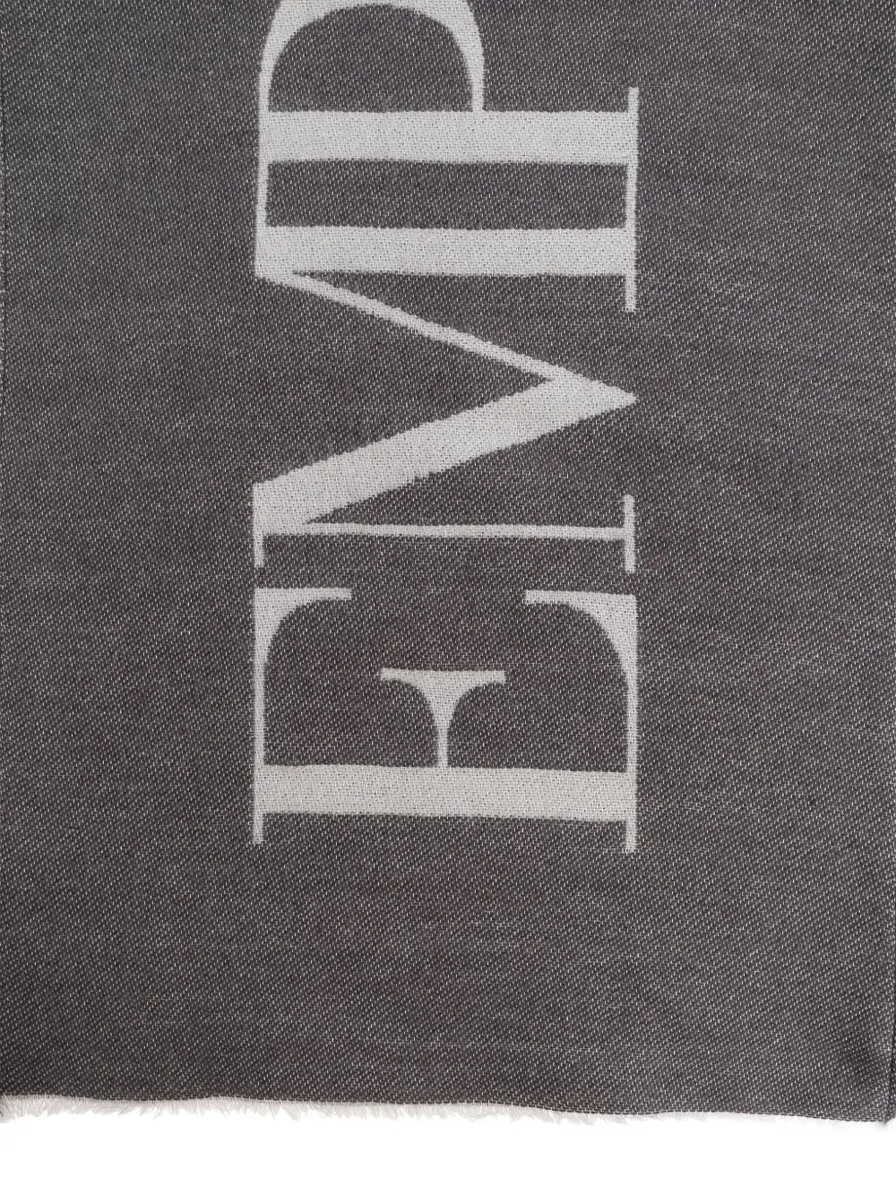 Emporio Armani logo wool scarf Grijs