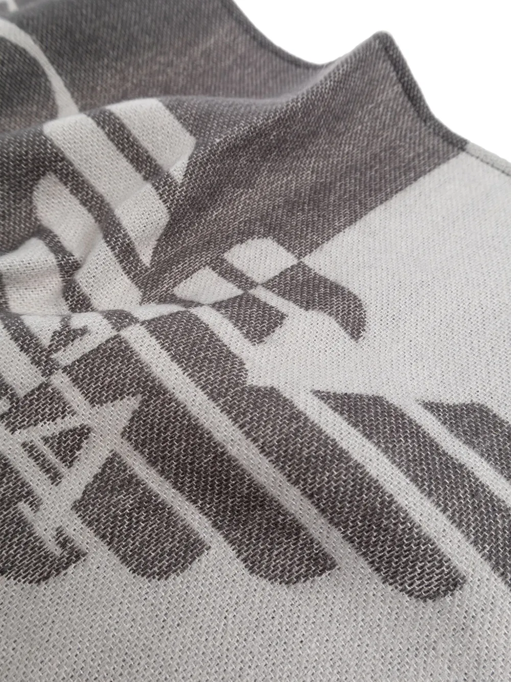 Emporio Armani logo wool scarf Grijs
