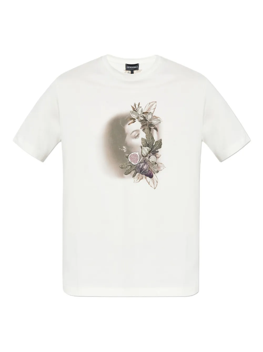 Emporio Armani T-shirt met geborduurde bloemen Wit