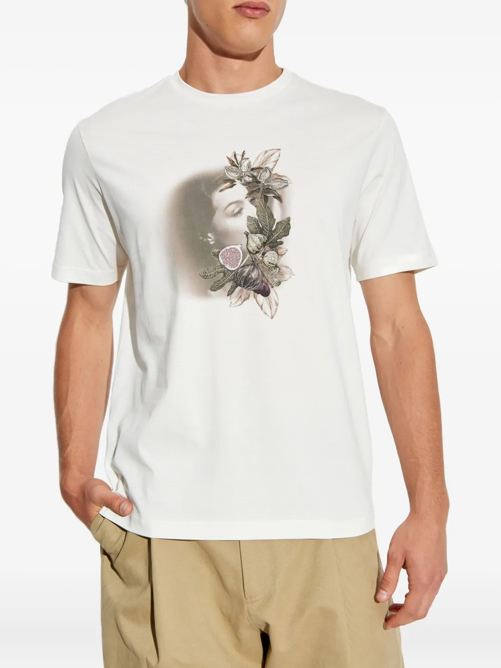 Emporio Armani T-shirt met geborduurde bloemen Wit