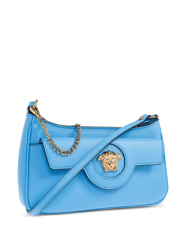 Versace ラ メドゥーサ ショルダーバッグ ミニ | ブルー Versace ラ メドゥーサ ショルダーバッグ ミニ | ブルー