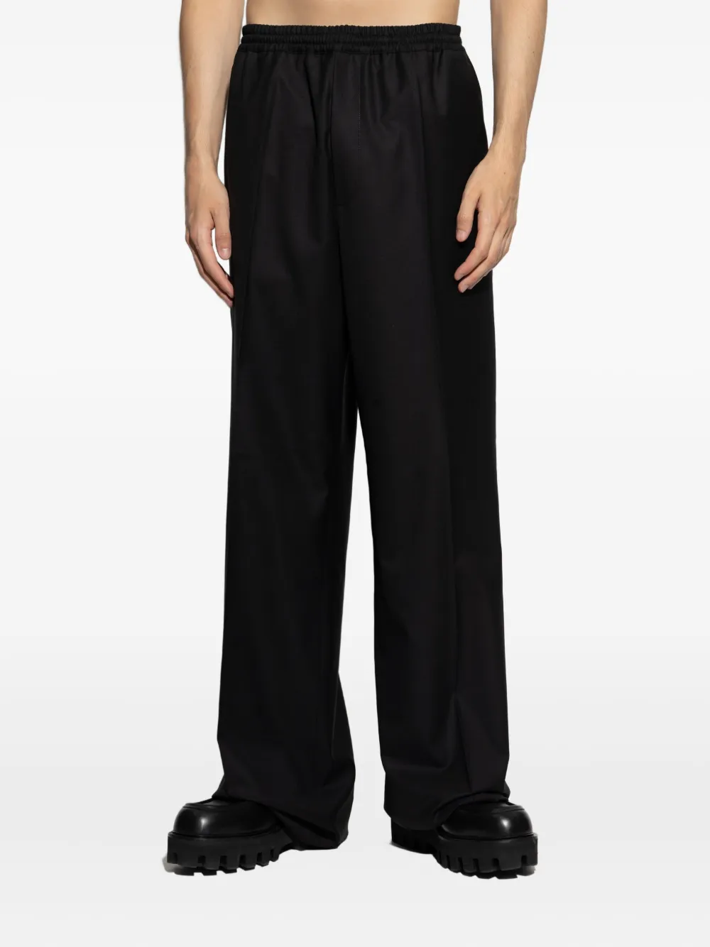 Moschino Broek met elastische taille en gouden knopen Zwart