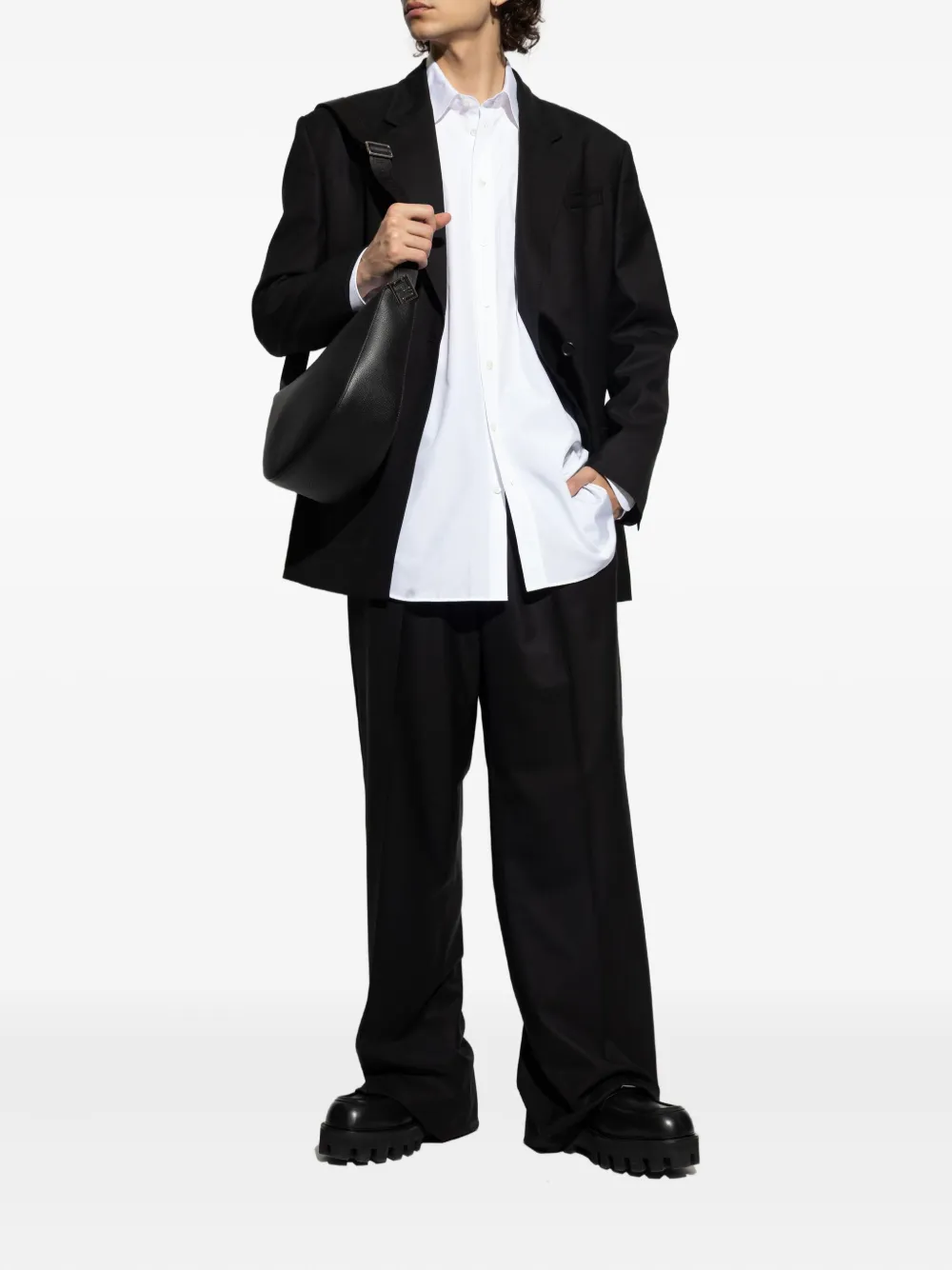 Moschino Broek met elastische taille en gouden knopen Zwart