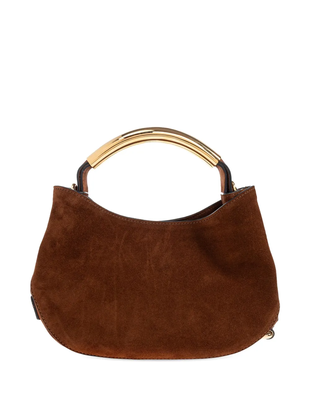 Moschino curved-handle suede tote bag Bruin