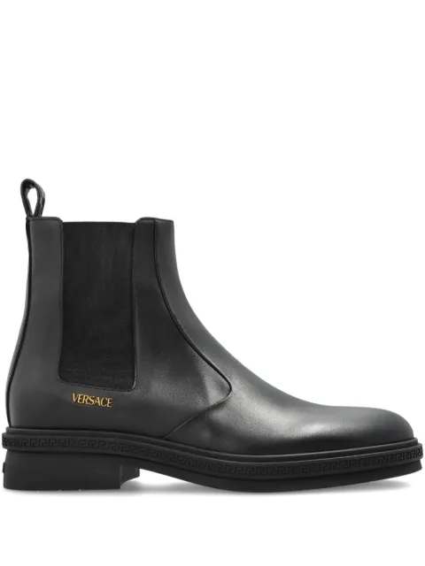 Versace Greca-trim leather Chelsea boots