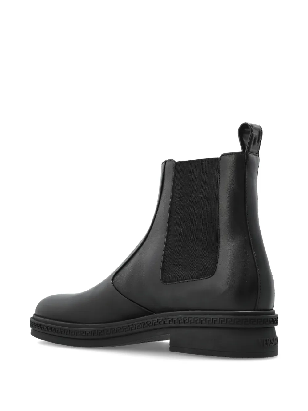 Versace Greca-trim leather Chelsea boots Black