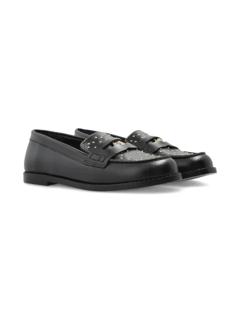 Versace Kids Medusa studded leather loafers