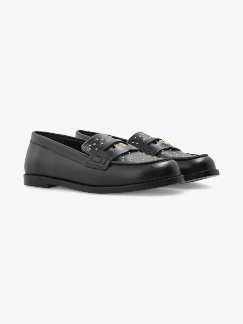 Versace Kids Medusa studded leather loafers