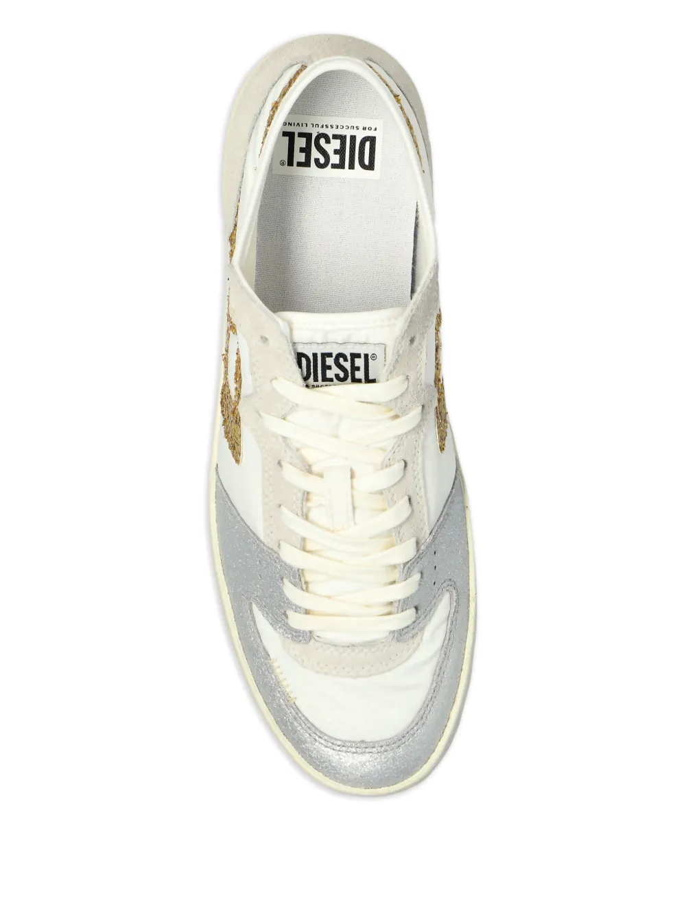 Diesel S-Leroji glitter-panel low sneakers White