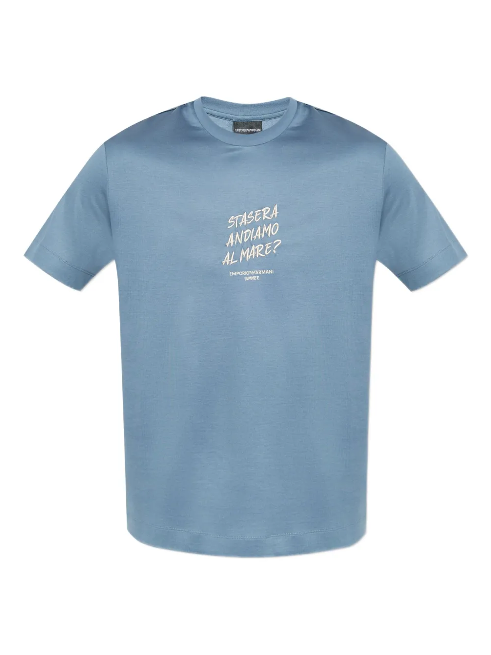 Emporio Armani T-shirt met geborduurd logo Blauw