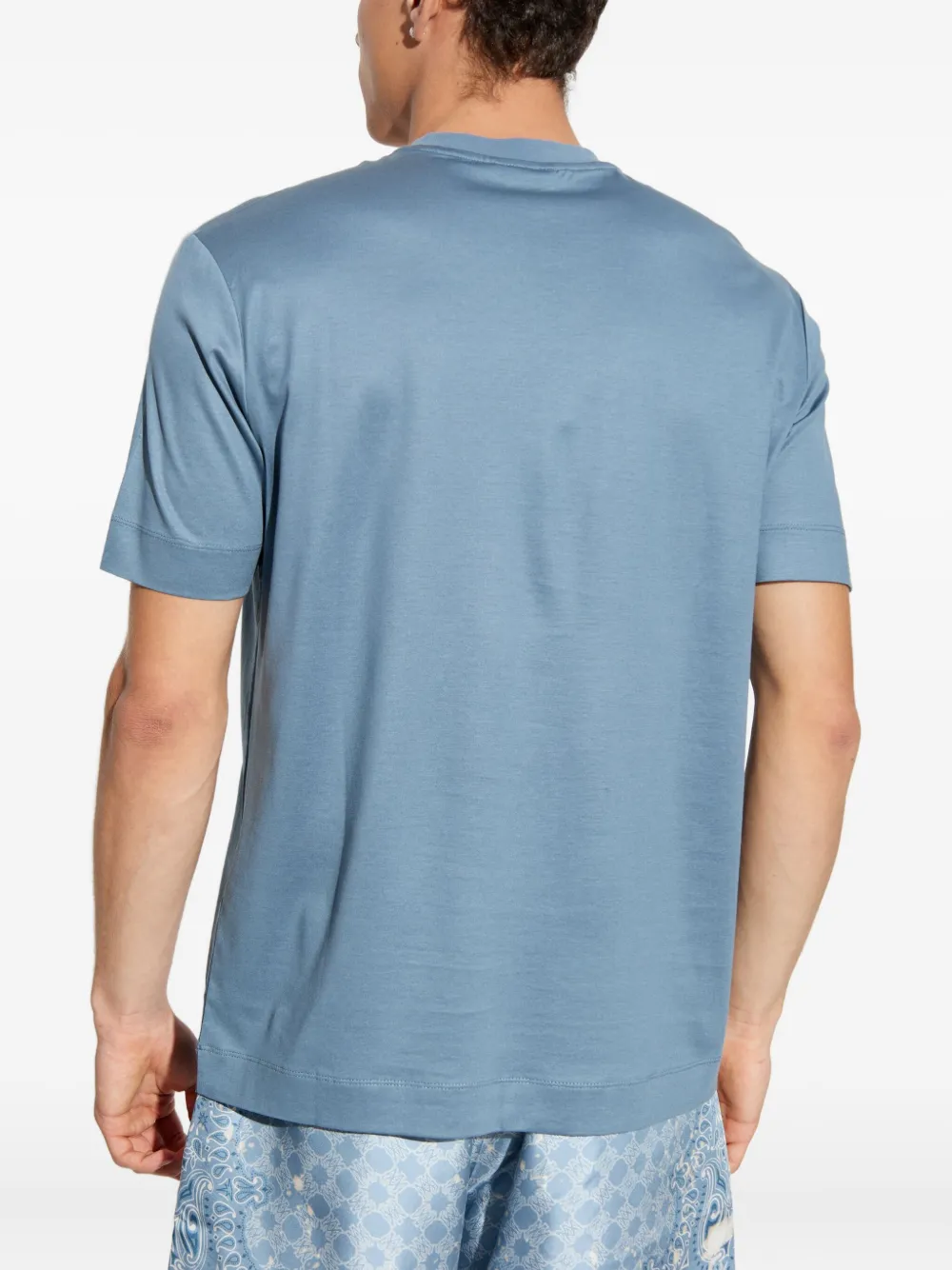 Emporio Armani T-shirt met geborduurd logo Blauw