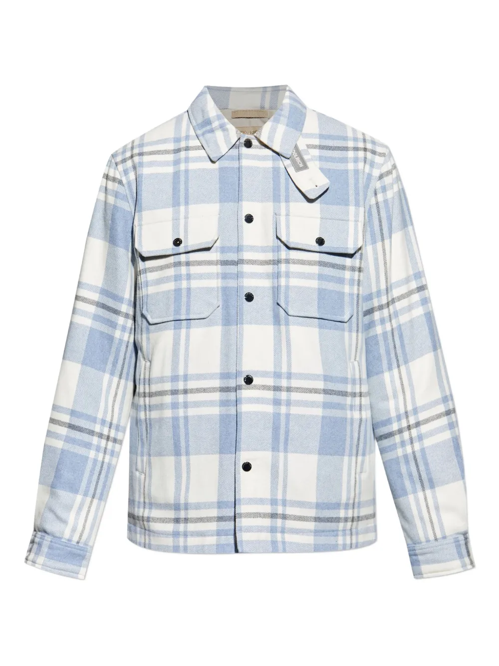 Woolrich checked wool jacket Blauw