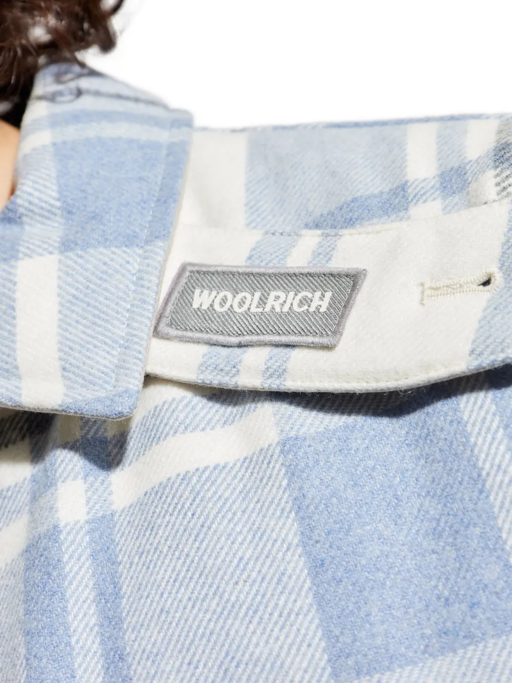 Woolrich checked wool jacket Blauw