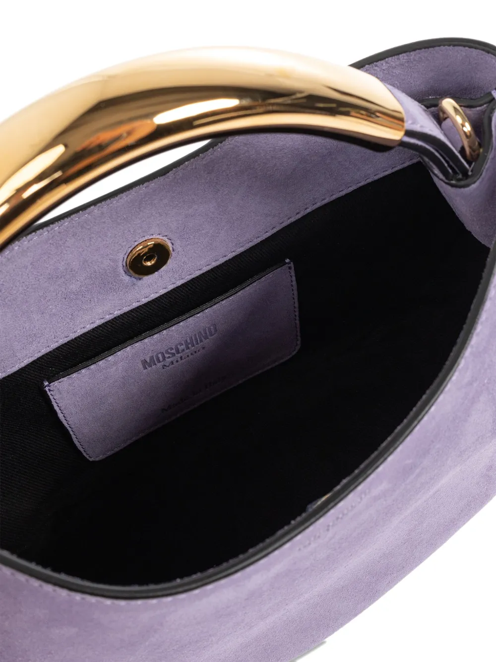 Moschino Handle-Me gewelfde suède shopper Paars