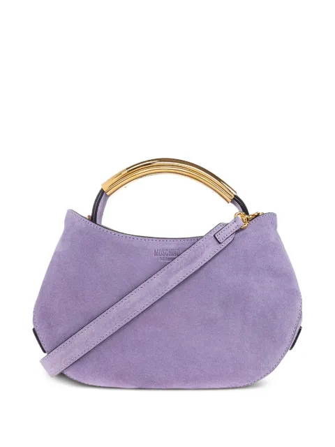Moschino Handle-Me curved suede tote bag