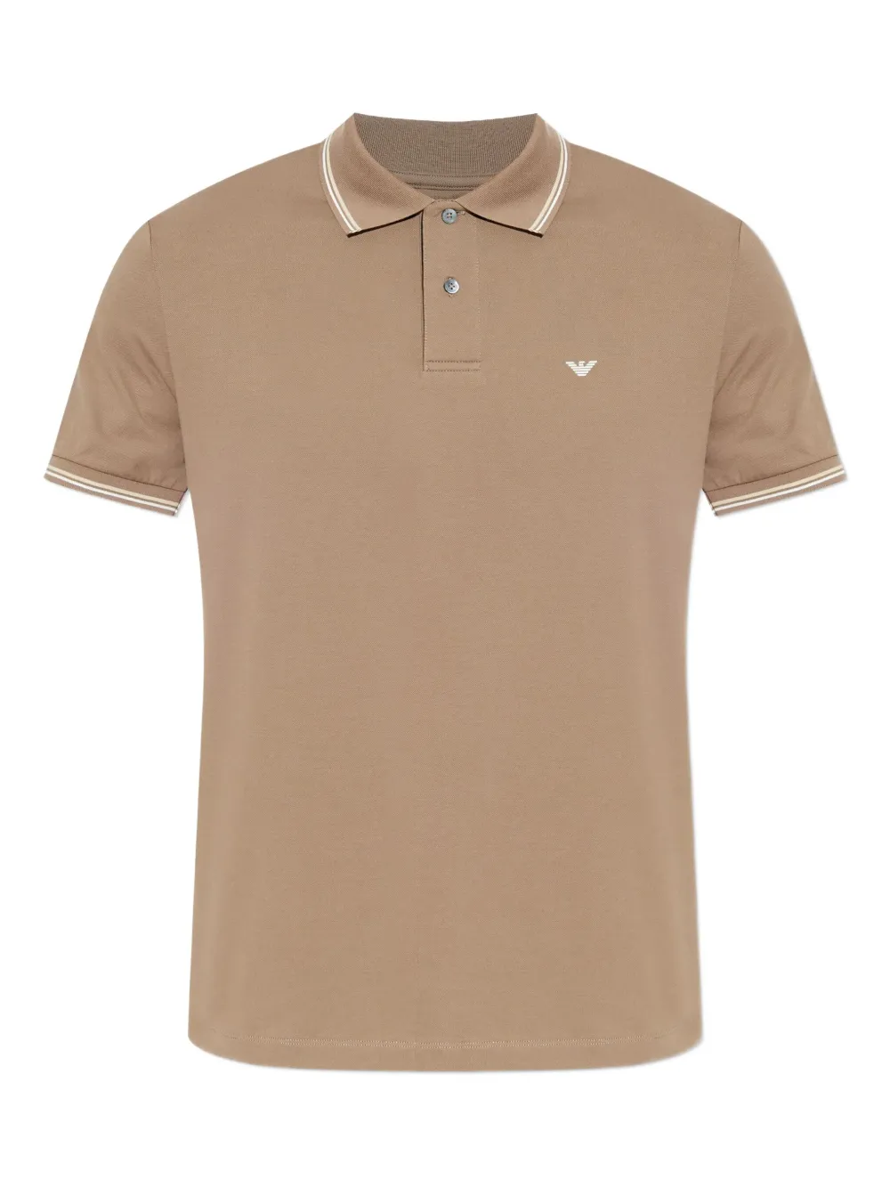 Emporio Armani Poloshirt met gestreepte kraag Beige