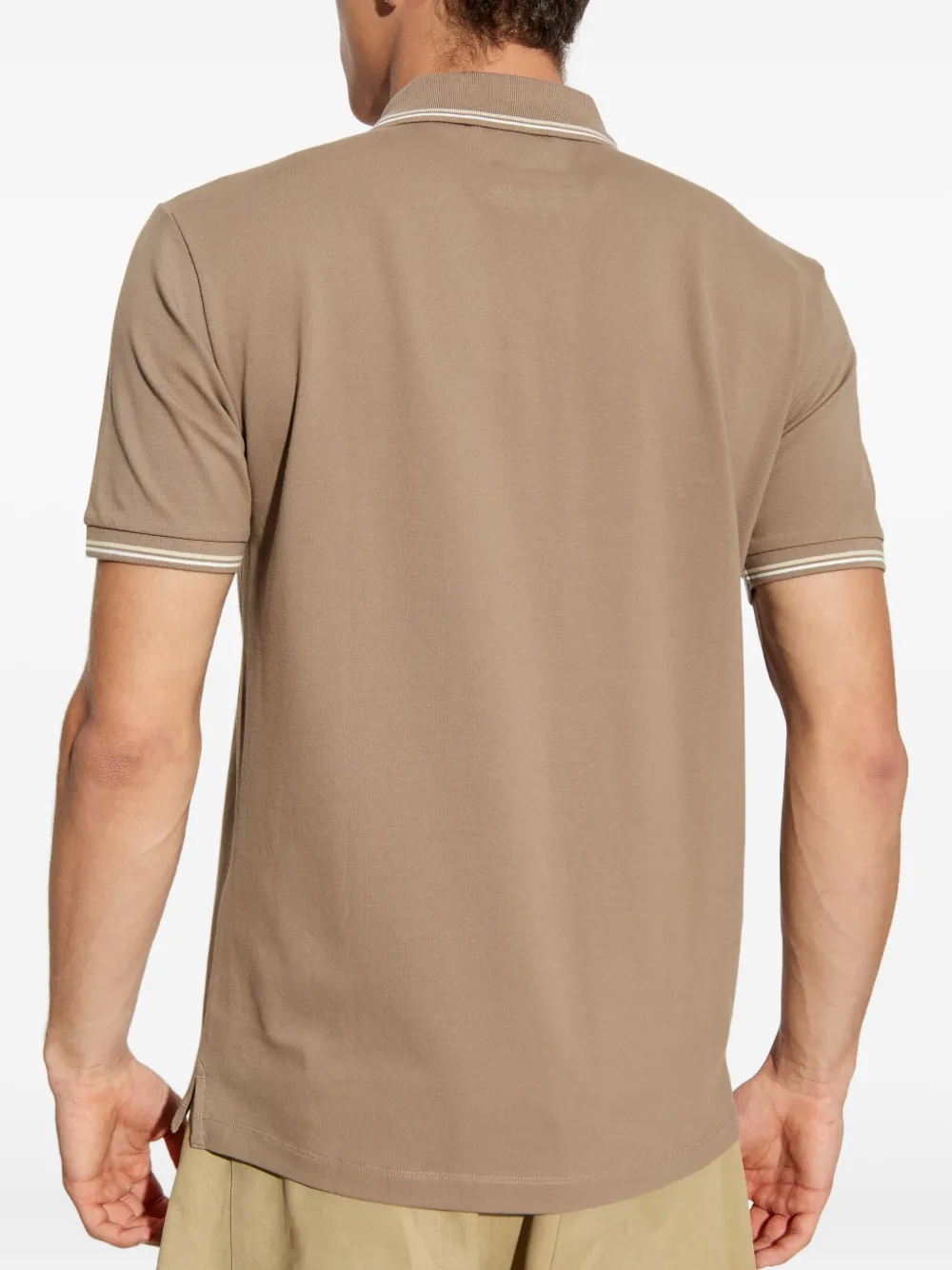 Emporio Armani Poloshirt met gestreepte kraag Beige