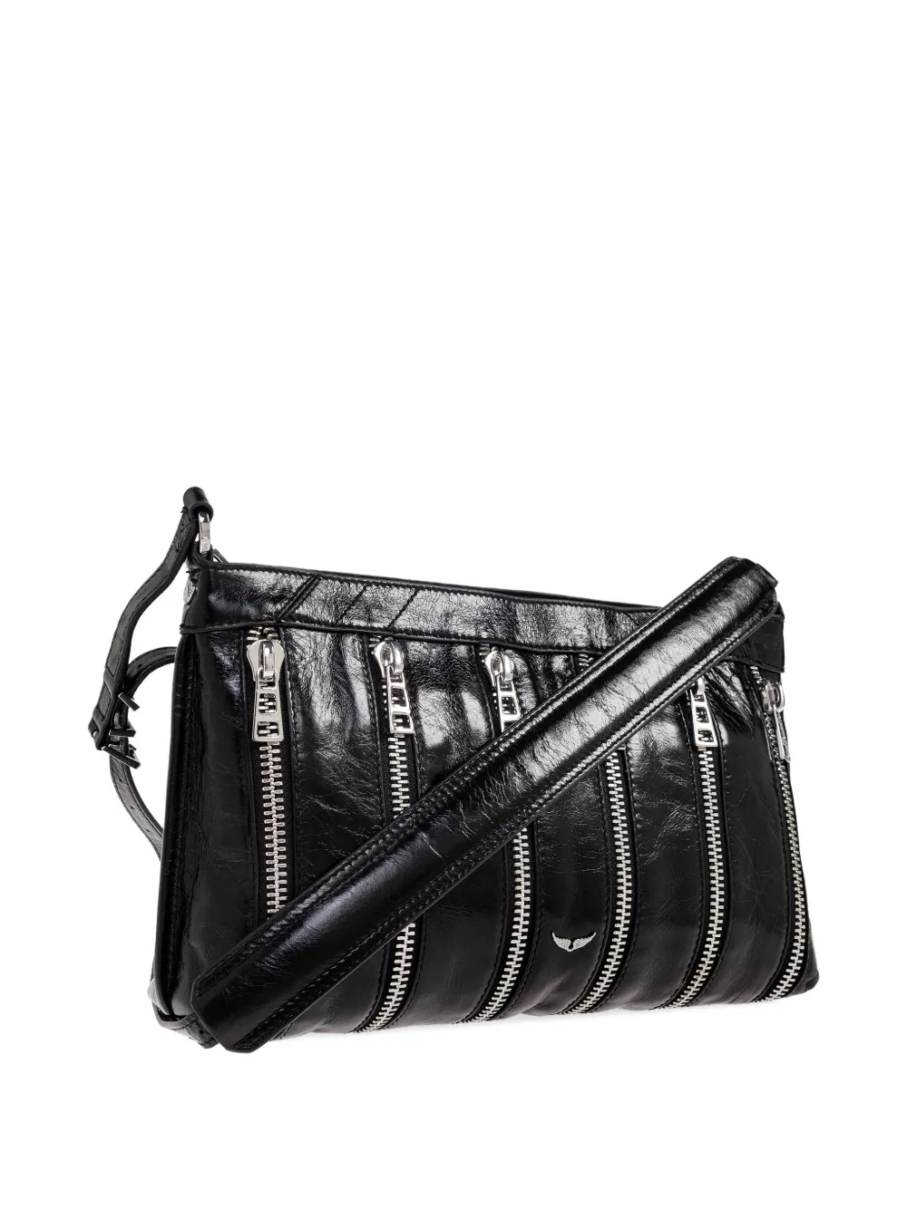 Zadig & Voltaire Sunny Moody Multiple-zip Leather Shoulder Bag In Black