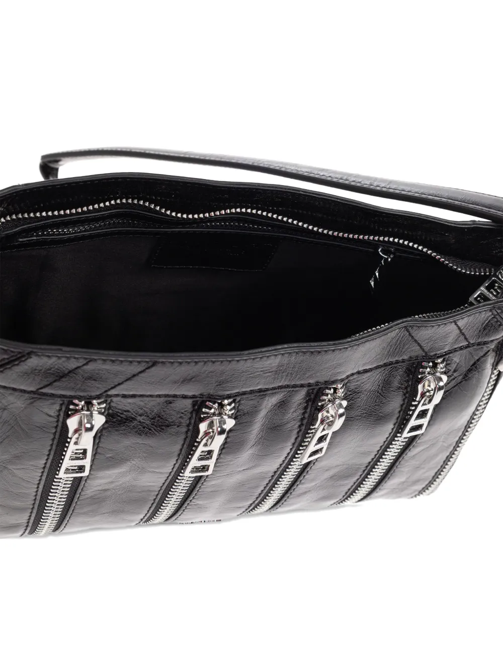 Zadig&Voltaire Sunny Moody leren schoudertas met meerdere rits Zwart