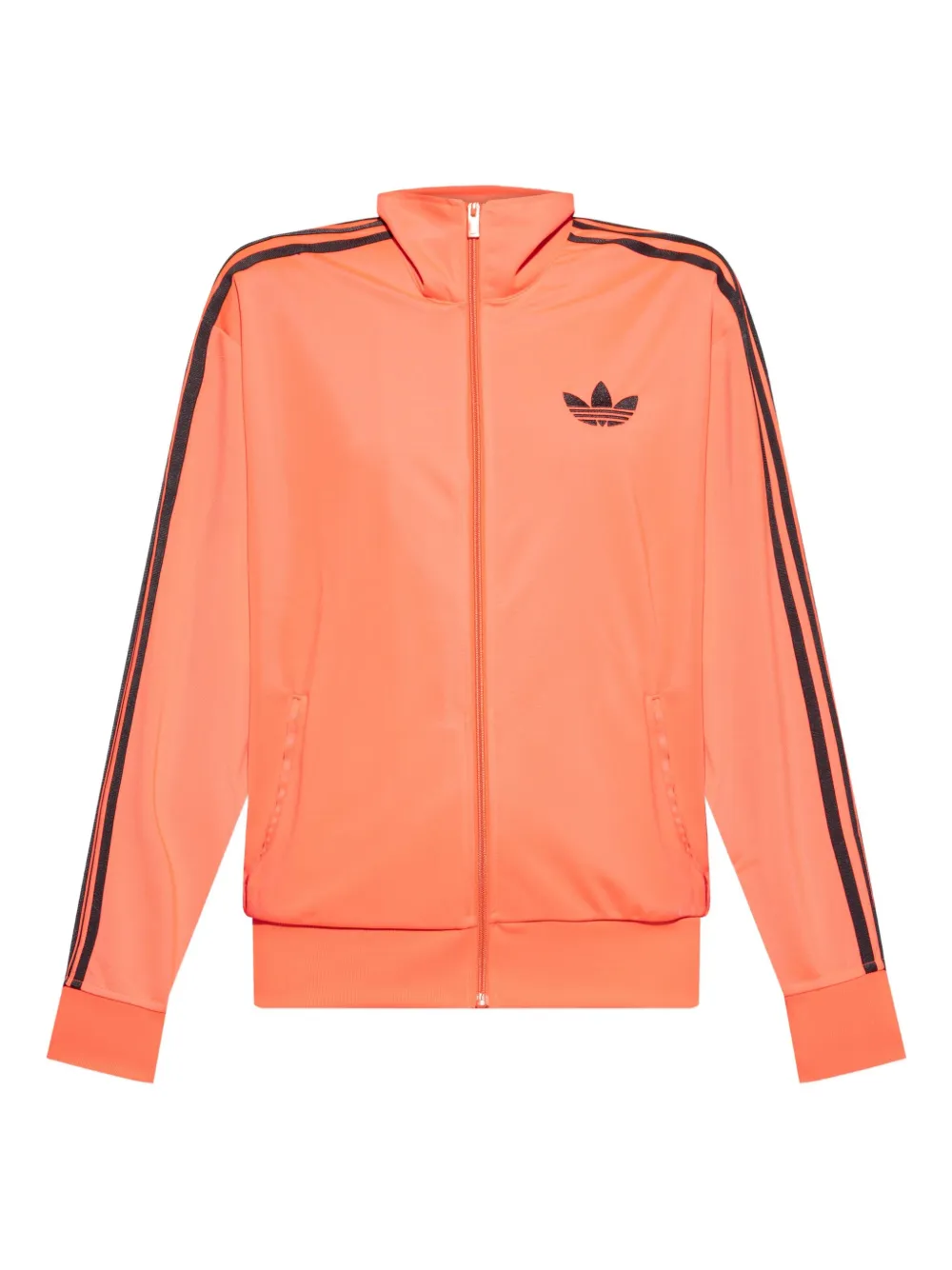 Adidas Originals Firebird Three-stripe Zip-up Sweatshirt In Red