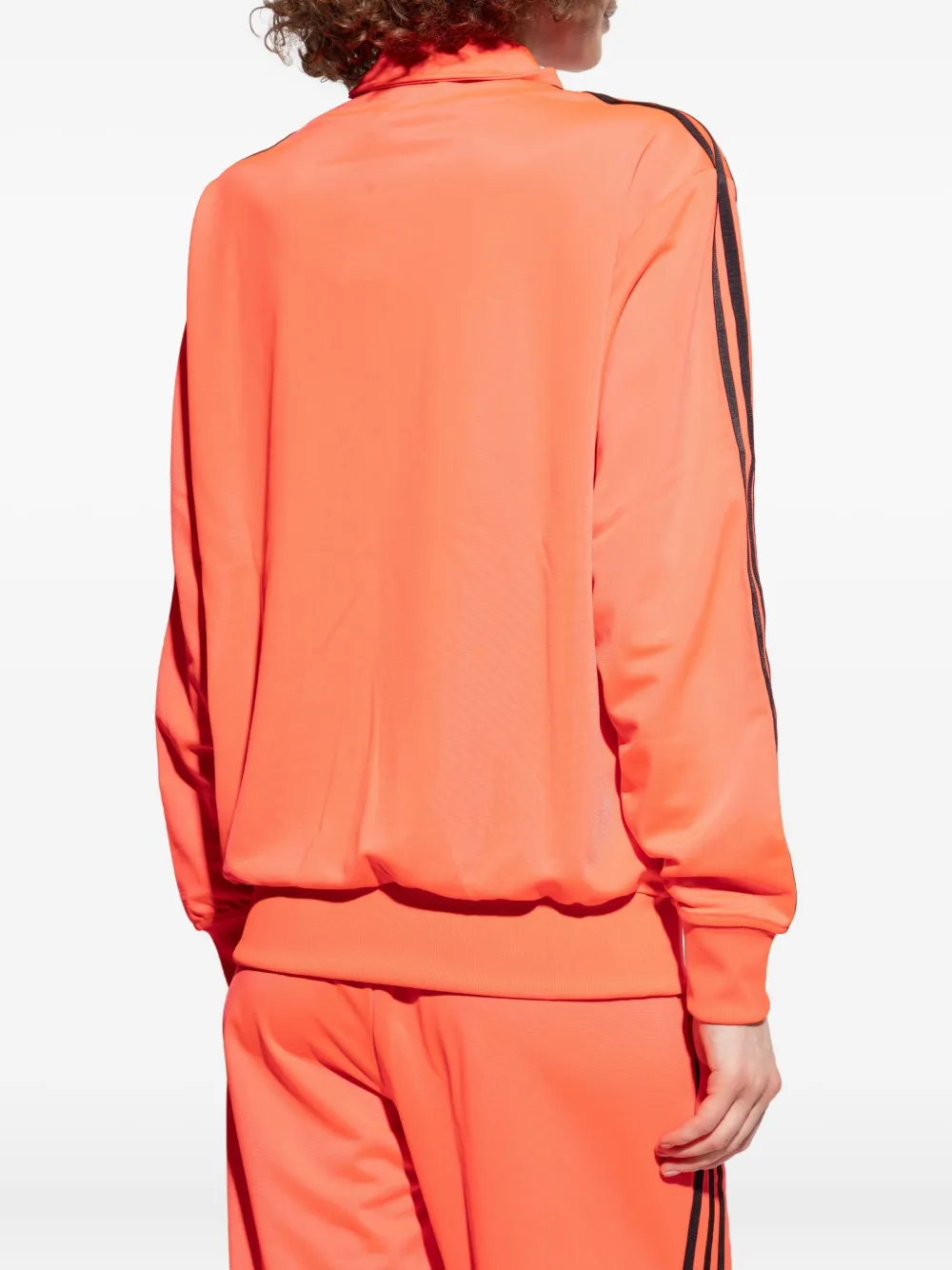 Adidas Originals Firebird Three-stripe Zip-up Sweatshirt In Red