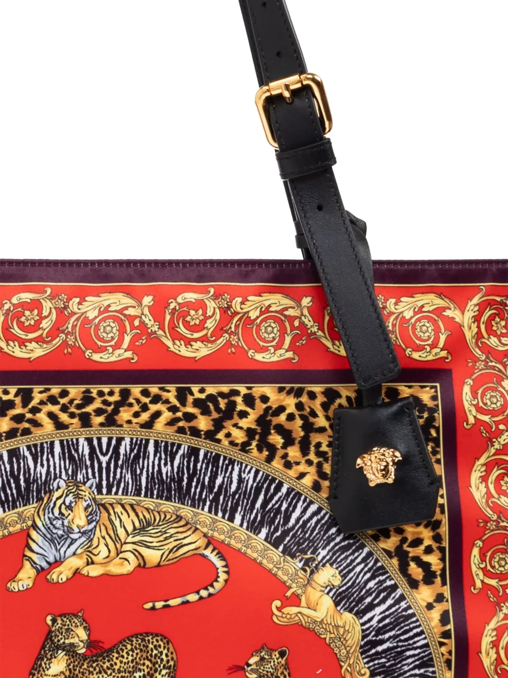 Versace Barok shopper met dierenprint Rood