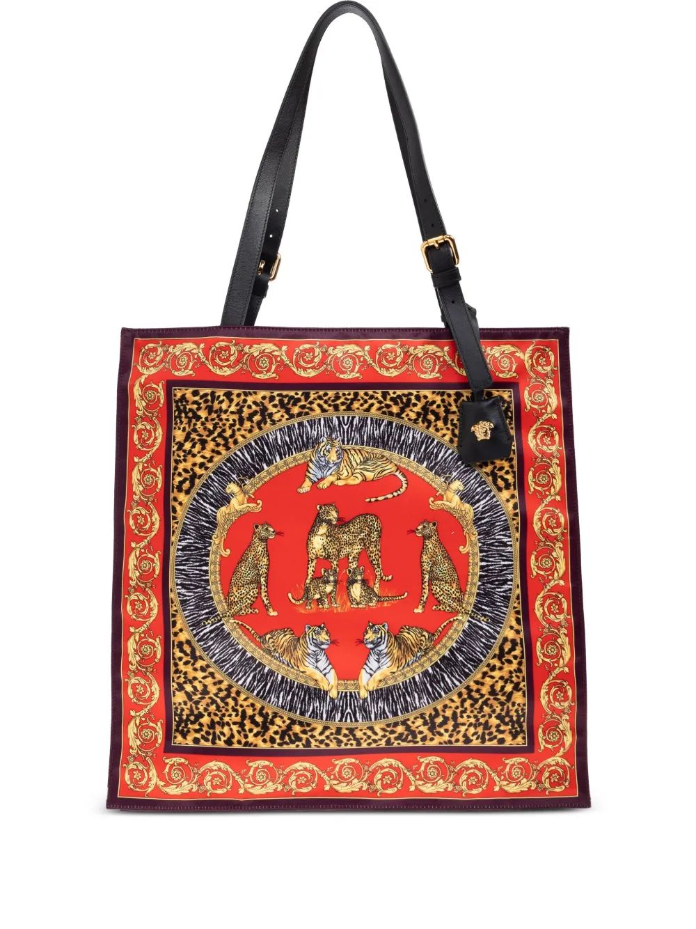 Versace Barok shopper met dierenprint Rood