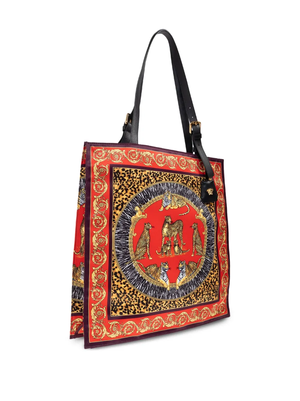 Versace Barok shopper met dierenprint Rood