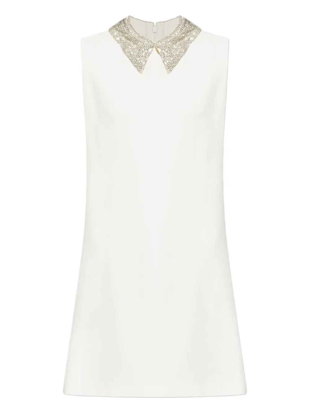 Versace embellished-collar sleeveless mini dress - ニュートラル Versace embellished-collar sleeveless mini dress - ニュートラル