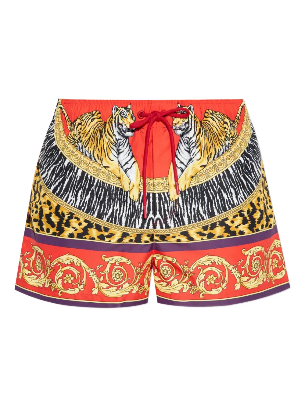 Versace Shorts met tijgerprint Rood