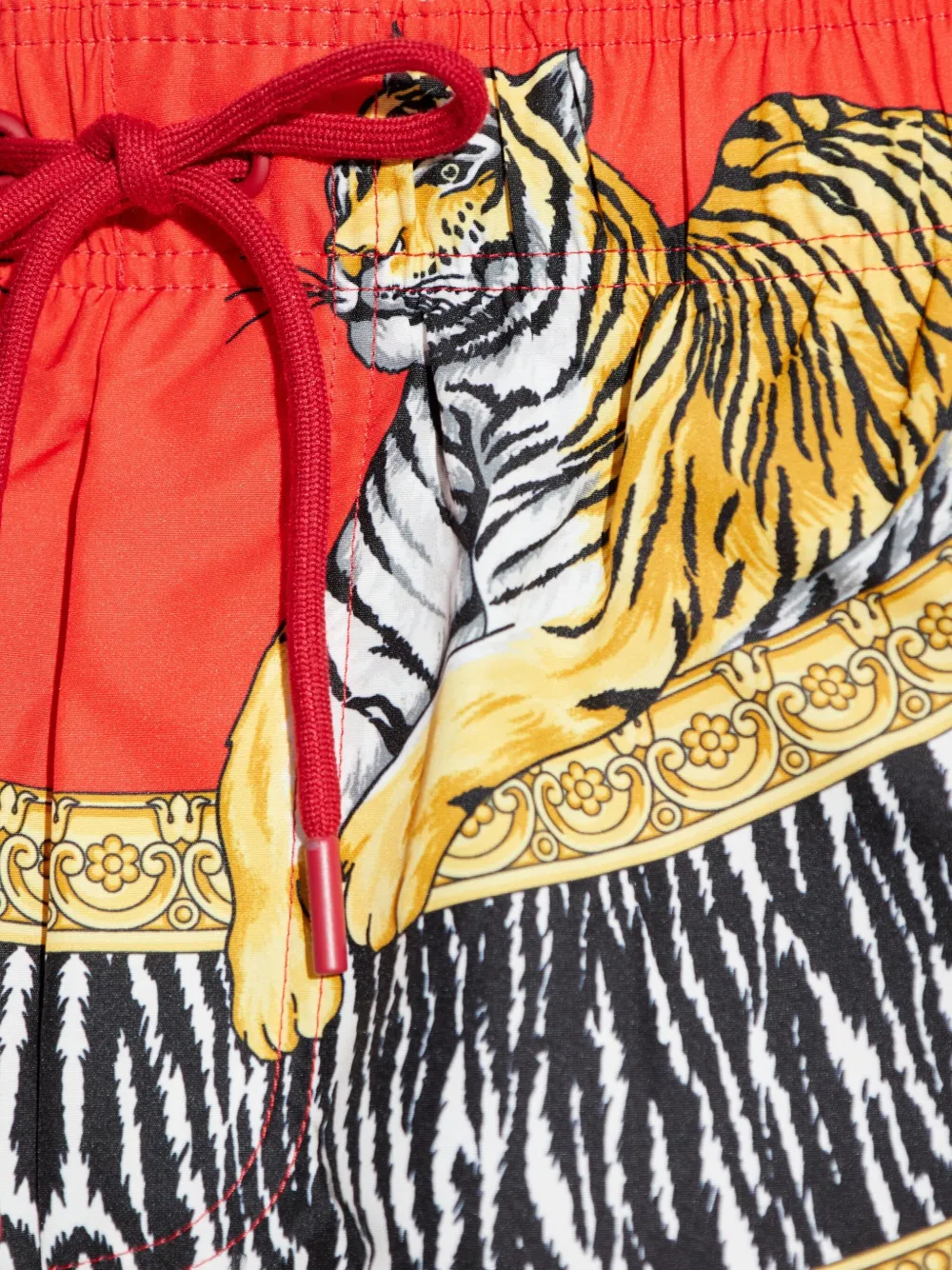 Versace Shorts met tijgerprint Rood