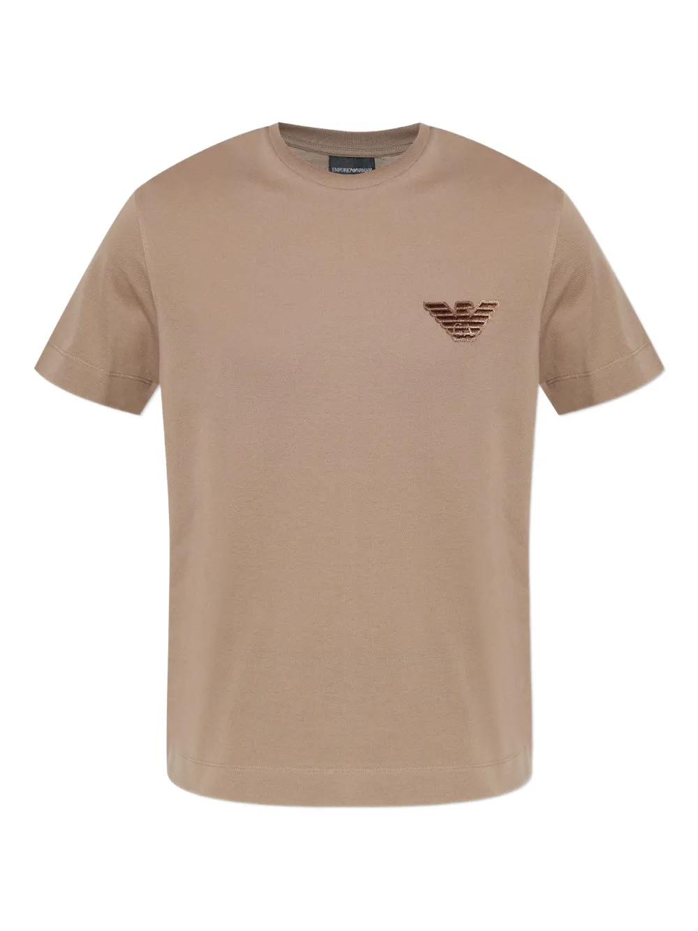 Emporio Armani Katoenen T-shirt met adelaarspatch Beige