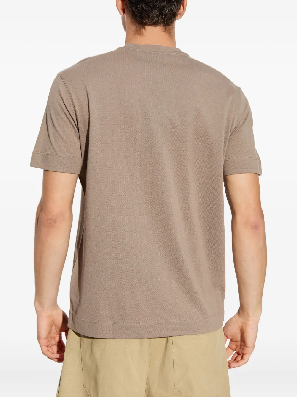 Emporio Armani Katoenen T-shirt met adelaarspatch Beige