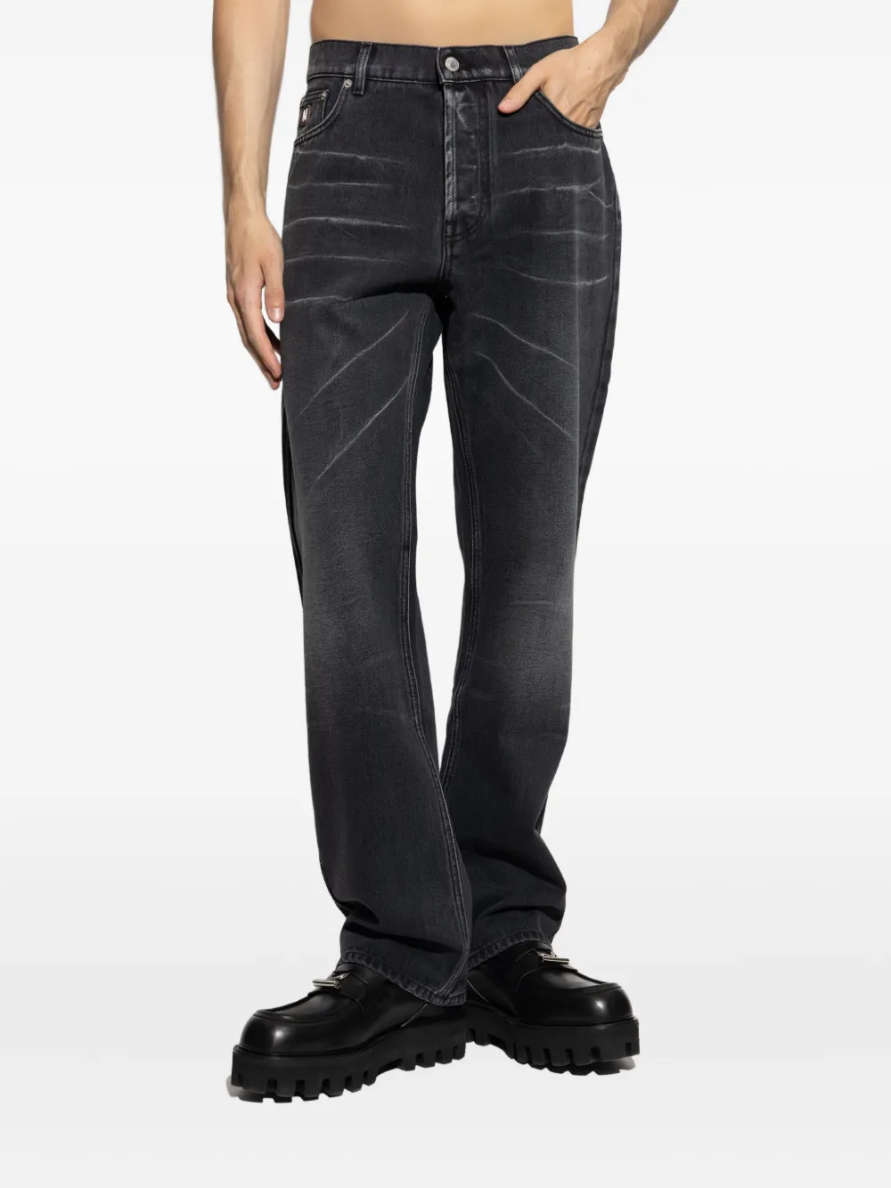 Moschino Jeans met vijf zakken en vervaagd effect Grijs
