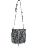 Diesel mini Charm-D quilted chain-strap bag - Blue
