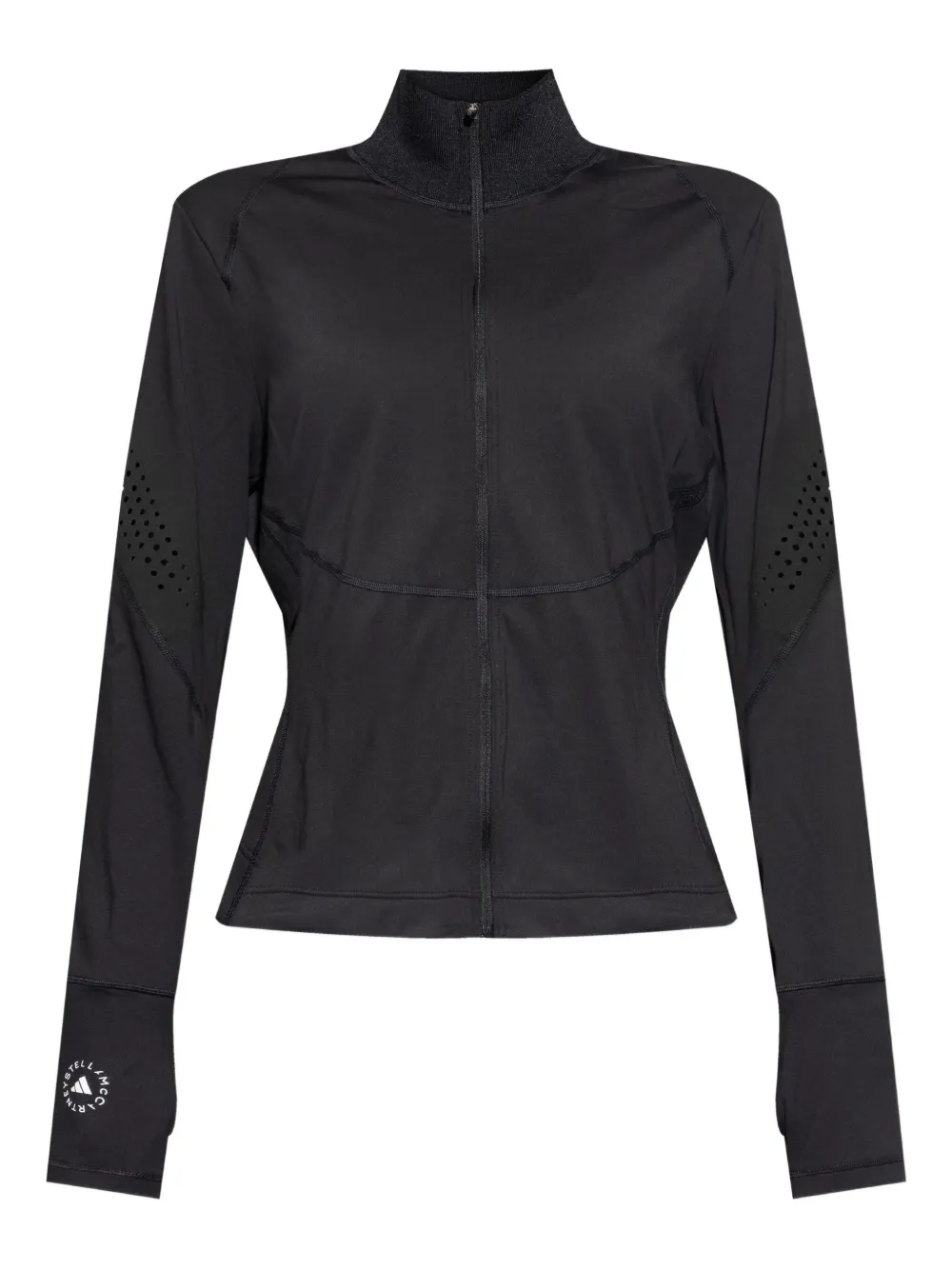 adidas by Stella McCartney laser-cut zip-up jacket - ブラック adidas by Stella McCartney laser-cut zip-up jacket - ブラック