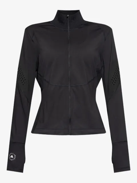 adidas by Stella McCartney 穿孔细节拉链运动打底衣