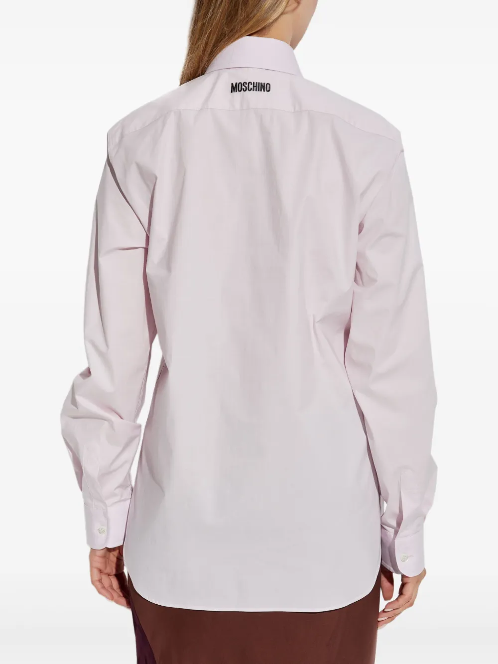 Moschino embroidered goose shirt Roze