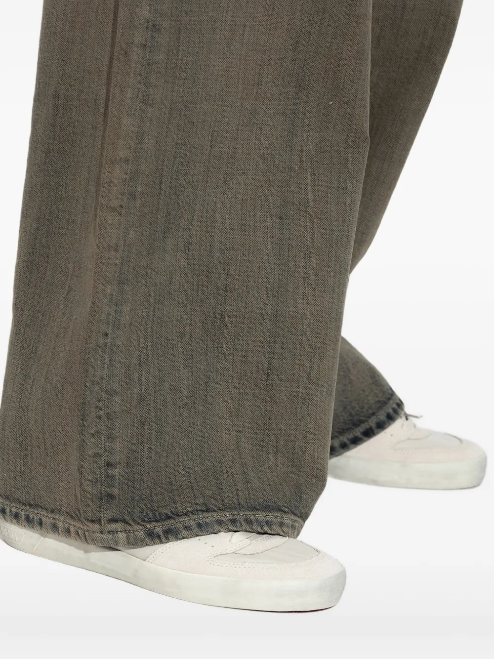 Diesel S-leroji D-1 Low Letters-detail Suede Low-top Sneakers In White