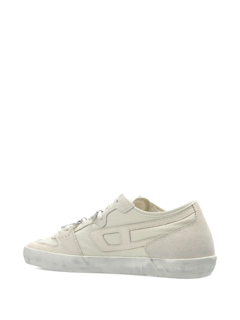 Diesel S-leroji D-1 Low Letters-detail Suede Low-top Sneakers In White