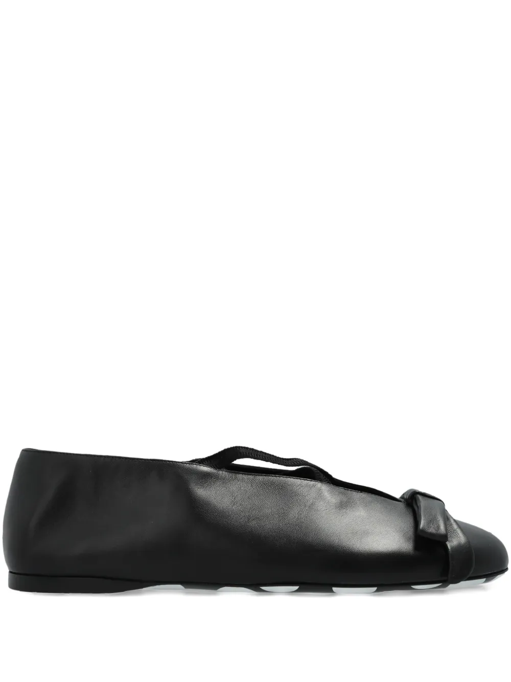 Moschino bow-detail leather ballet flats Black