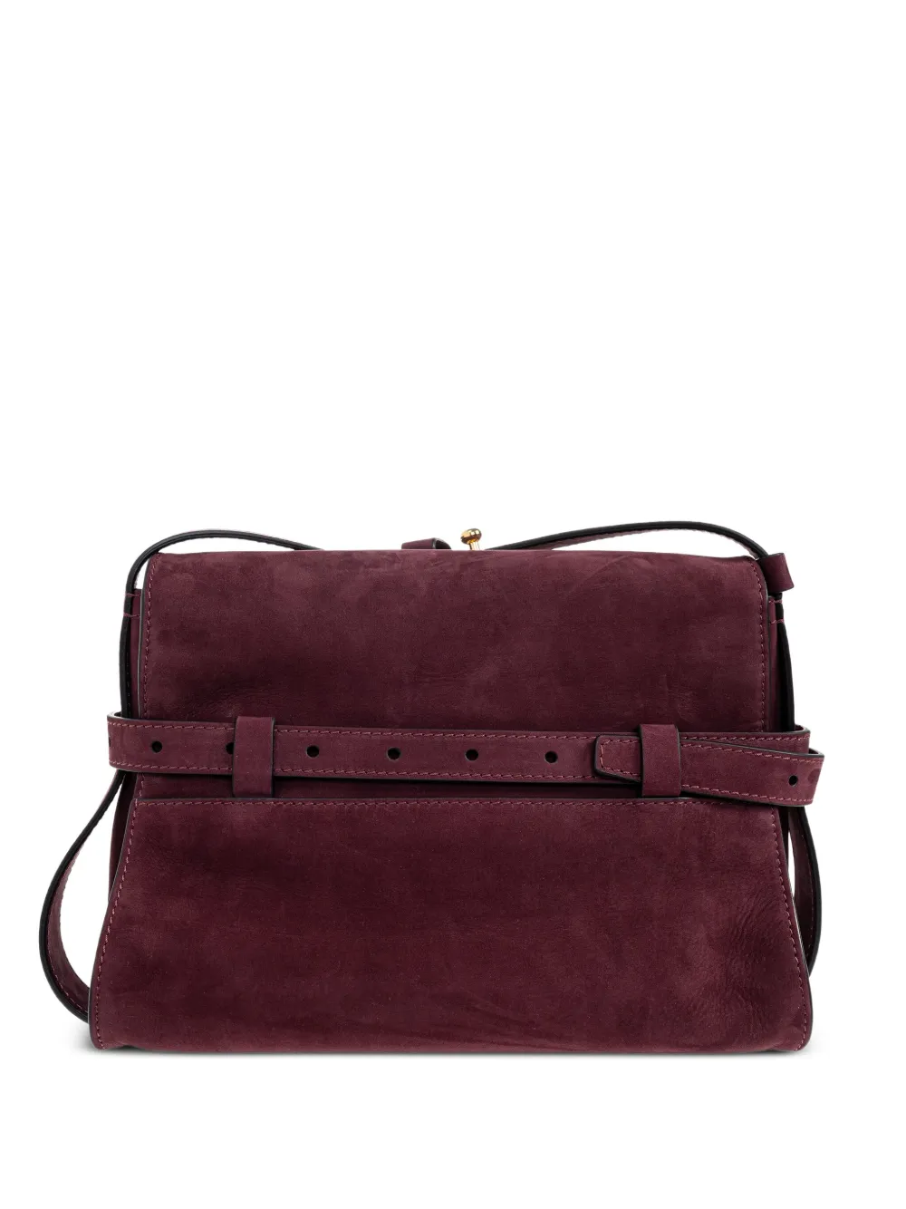 Moschino Tie Me suede shoulder bag Paars