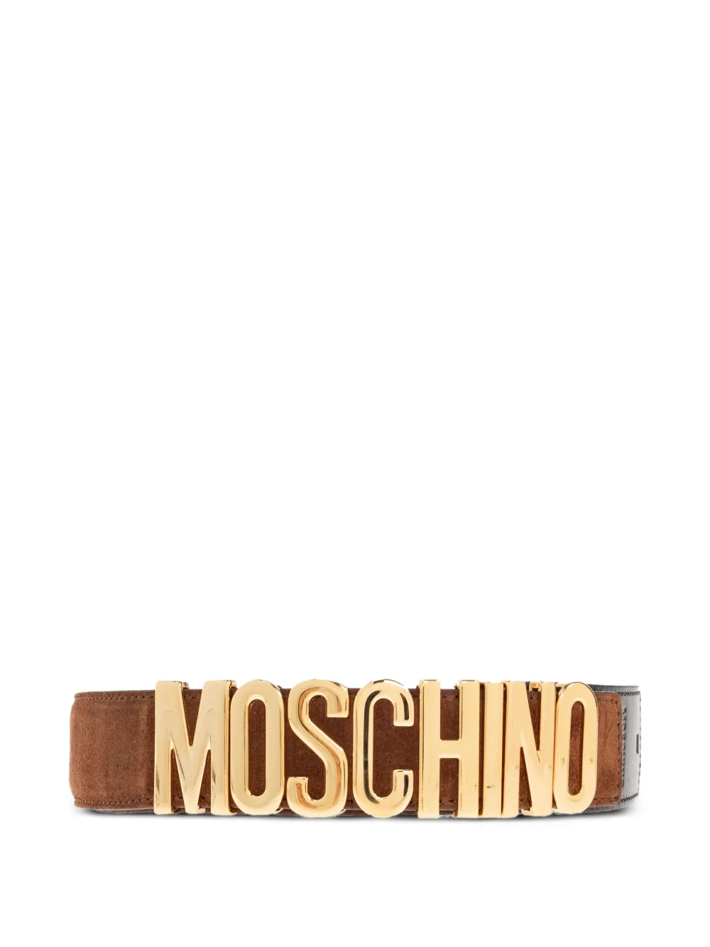 Moschino Riem met logoplakkaat Bruin