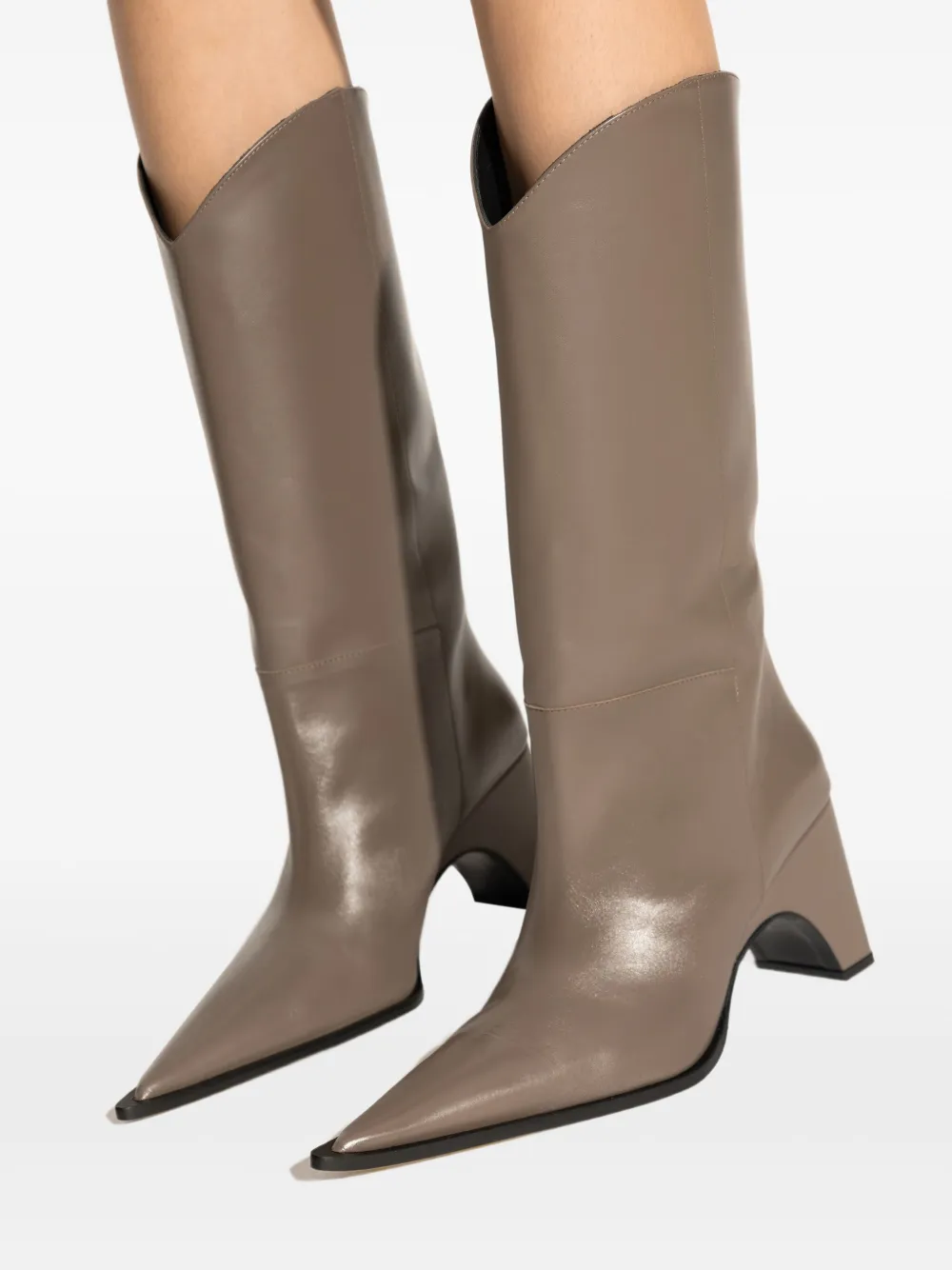 Coperni Bridge cowboy leather boots Neutrals