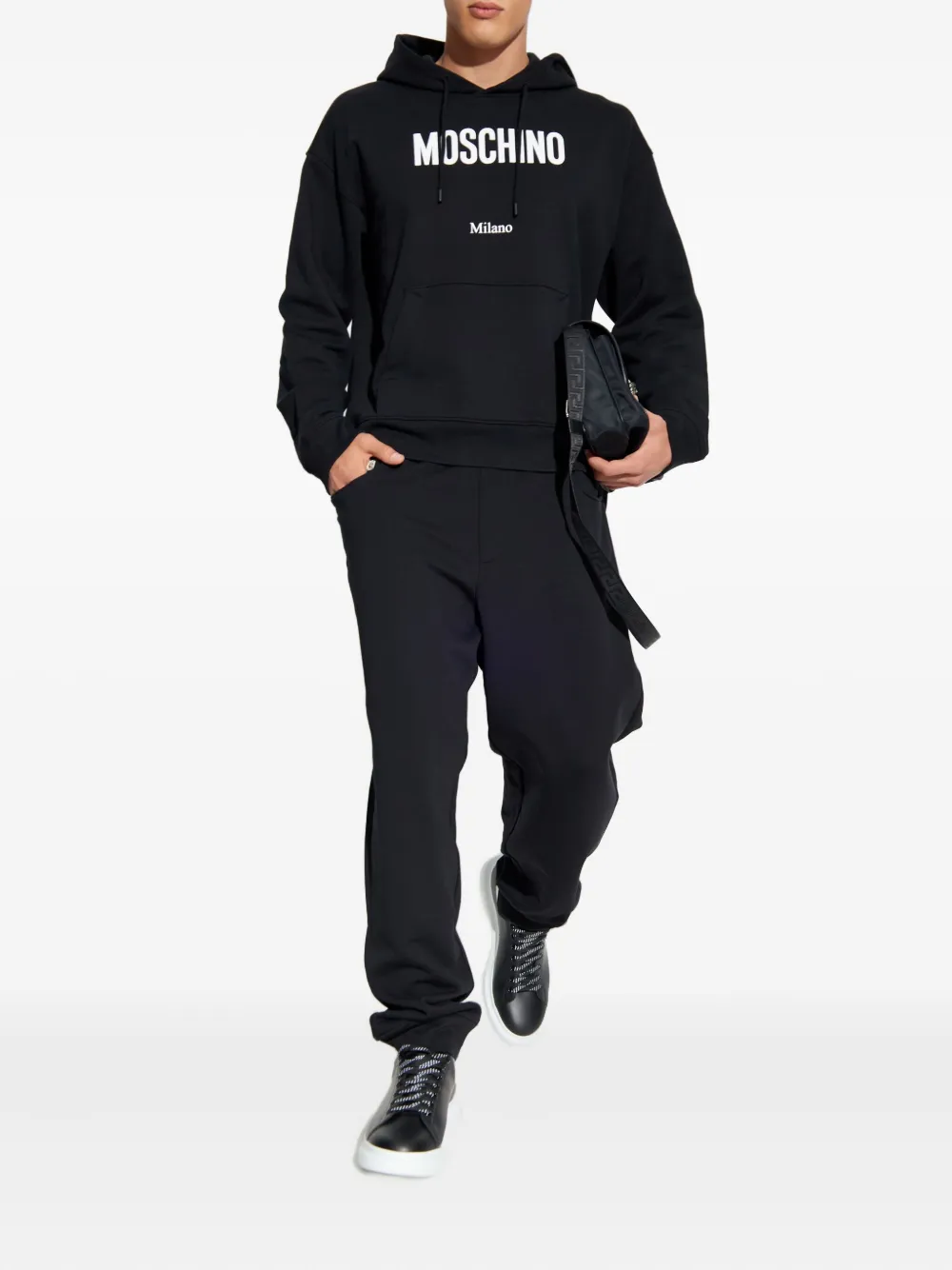 Moschino Hoodie met logoprint Zwart